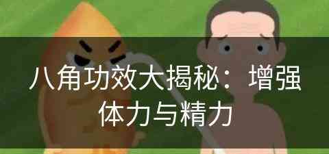 八角功效大揭秘：增强体力与精力